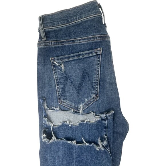 Mother The Insider Crop Stew Chew Jeans Size 26 In Dancing on Coals Distressed - Picture 9 of 16